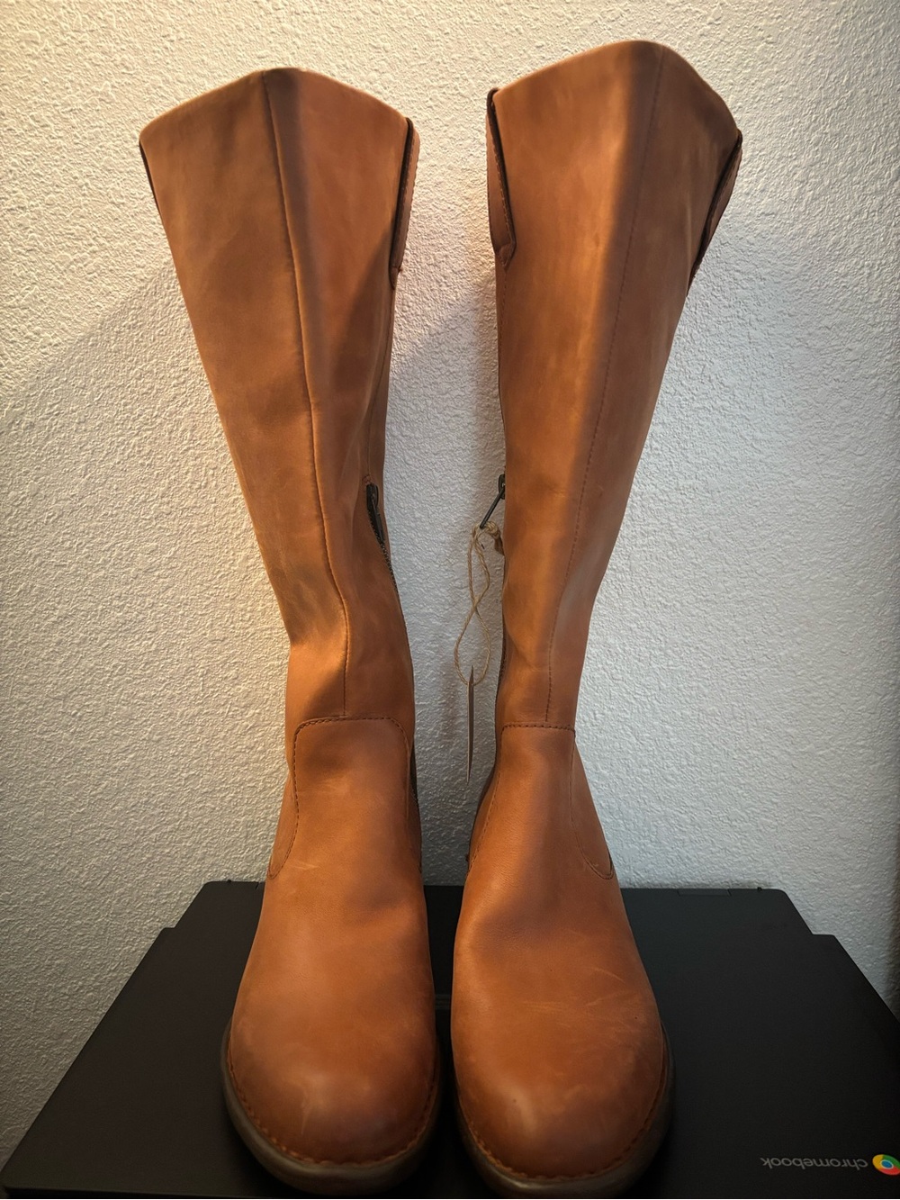 Born Tall Over-the-Knee Leather Boots in Cognac